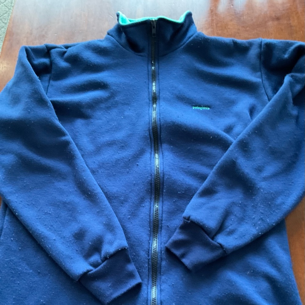 VGUC Blue & Teal Patagonia Heavy Capilene Full Zip Up Fleece